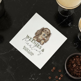 Handgezeichnete Weenies und Martinis Dachshund Serviette