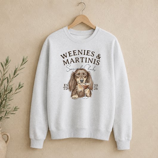 Handgezeichnete Weenies und Martinis Dachshund Sweatshirt