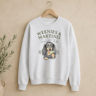 Handgezeichnete Weenies und Martinis Dachshund Sweatshirt