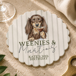 Handgezeichnete Weenies und Martinis Dachshund Untersetzer