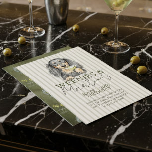 Handgezeichnete Weenys und Martinis-Dackel Einladung