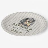 Handgezeichnete Weenys und Martinis-Dackel Pappteller (Schrägansicht)