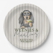 Handgezeichnete Weenys und Martinis-Dackel Pappteller (Vorderseite)