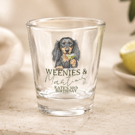 Handgezeichnete Weenys und Martinis-Dackel Schnapsglas