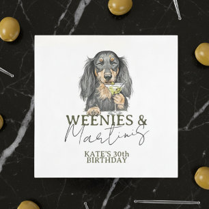 Handgezeichnete Weenys und Martinis-Dackel Serviette