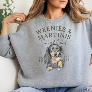 Handgezeichnete Weenys und Martinis-Dackel Sweatshirt