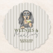 Handgezeichnete Weenys und Martinis-Dackel Untersetzer (Vorderseite)