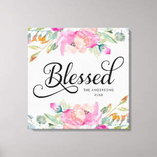 Handgezeichnete weiche Rosa Blütenblätter Leinwanddruck