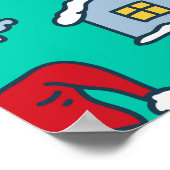 Handgezeichnete Weihnachten: Feierlich nahtlos. Poster (Ecke)