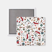 Handgezeichnete Weihnachten Magnet (Vorderseite/Rückseite)