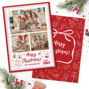 Handgezeichnete Weihnachten Rosa Schleife 3 Famili