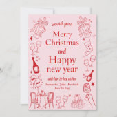 Handgezeichnete Weihnachten und neue Jahreswünsche (Vorderseite)