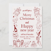 Handgezeichnete Weihnachten und neue Jahreswünsche (Vorderseite)