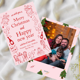 Handgezeichnete Weihnachten und neue Jahreswünsche