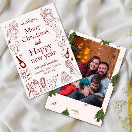 Handgezeichnete Weihnachten und neue Jahreswünsche