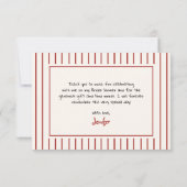 Handgezeichnete Weihnachts-Brautparty Dankeskarte (Rückseite)