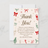 Handgezeichnete Weihnachts-Hochzeitsdusche Dankeskarte (Vorderseite)