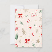 Handgezeichnete Weihnachts-Hochzeitsdusche Dankeskarte (Rückseite)