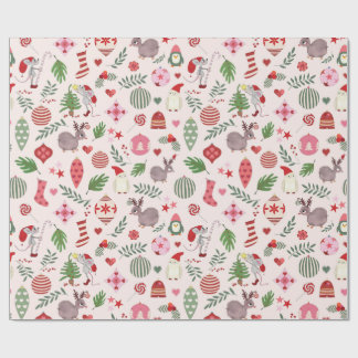 Handgezeichnete Weihnachts-Icons-Wrap-Papier Geschenkpapier