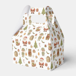 Handgezeichnete Weihnachts-Wald-Geschenkboxen Geschenkschachtel