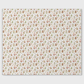 Handgezeichnete Weihnachts-Wald-Wrap-Rolle Geschenkpapier (Flach)