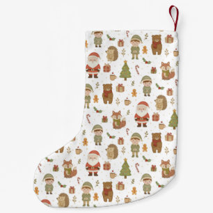 Handgezeichnete Weihnachts-Waldlandschaft - Weihna Kleiner Weihnachtsstrumpf