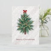 Handgezeichnete Weihnachtsbaum-Grußkarte Feiertagskarte (Stehend Vorderseite)
