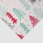 Handgezeichnete Weihnachtsbäume Evergreen Pine Red Seidenpapier (Ausschnitt)