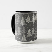 Handgezeichnete Weihnachtsbäume schneit im Chalkbo Tasse (Vorderseite Links)