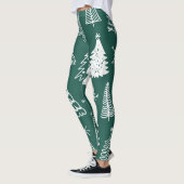 Handgezeichnete Weihnachtsbäume, Wintermuster. Leggings (Links)