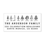 Handgezeichnete Weihnachtsbaumen Name und Rücksend Gummistempel (Prägung)