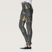 Handgezeichnete Weihnachtsbaumstruktur Leggings (Links)