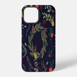 Handgezeichnete Weihnachtsblumen: Vintage-Sammlung iPhone 12 Hülle