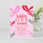 Handgezeichnete Weihnachtsbögen Mehrfarbig Geburts Einladung (Stehend Vorderseite)