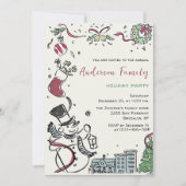 Handgezeichnete Weihnachtsfeier Einladung (Vorderseite)