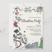 Handgezeichnete Weihnachtsfeier Einladung (Vorderseite)