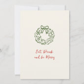 Handgezeichnete Weihnachtsfeier Einladung (Rückseite)