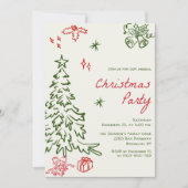 Handgezeichnete Weihnachtsfeier Einladung (Vorderseite)
