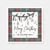 Handgezeichnete Weihnachtsfeier Serviette (Vorderseite)