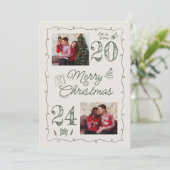 Handgezeichnete Weihnachtsfeiern zum Foto Feiertagskarte (Stehend Vorderseite)