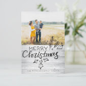 Handgezeichnete Weihnachtsfotokarten Dankeskarte (Stehend Vorderseite)