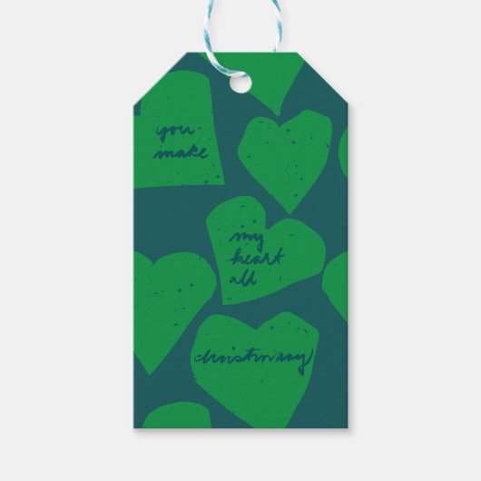 Handgezeichnete Weihnachtsillustrierung Geschenkanhänger (Vorderseite)