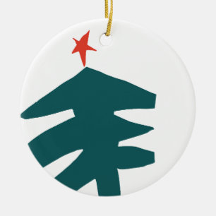 Handgezeichnete Weihnachtsillustrierung Keramik Ornament