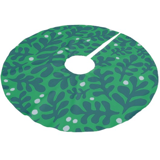 Handgezeichnete Weihnachtsillustrierung Polyester Weihnachtsbaumdecke (Schrägansicht)