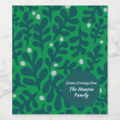 Handgezeichnete Weihnachtsillustrierung Weinetikett (Einzelnes Label)