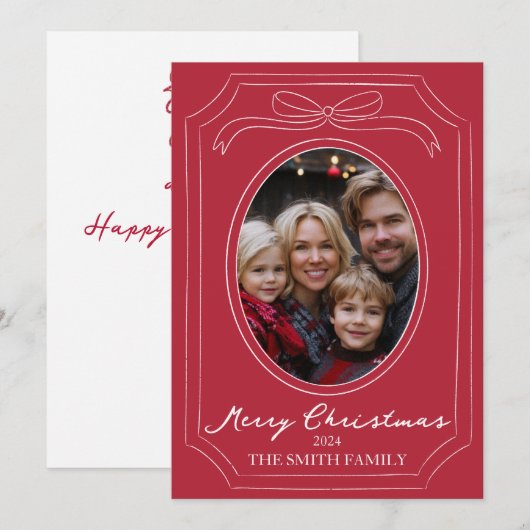 Handgezeichnete Weihnachtskarte Feiertagskarte (Vorne/Hinten)