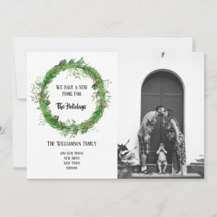 Handgezeichnete Weihnachtskarte für das neue Zuhau Feiertagskarte