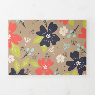 Handgezeichnete Weihnachtsnachtsnacht Dreifach Gefaltete Urlaubskarte