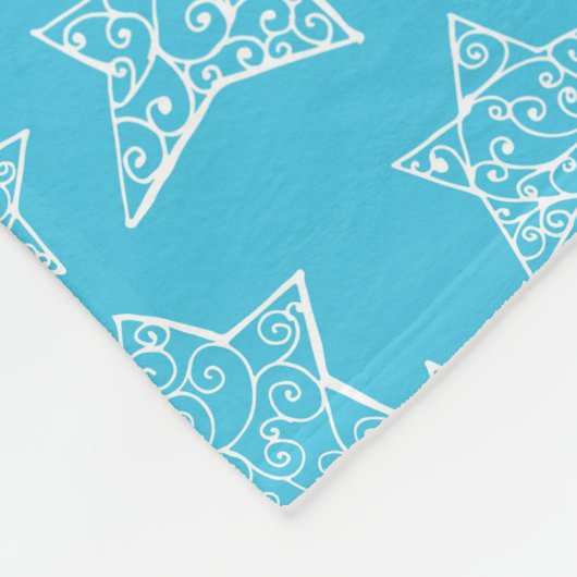 Handgezeichnete Weihnachtssterne Fleecedecke (Ecke)