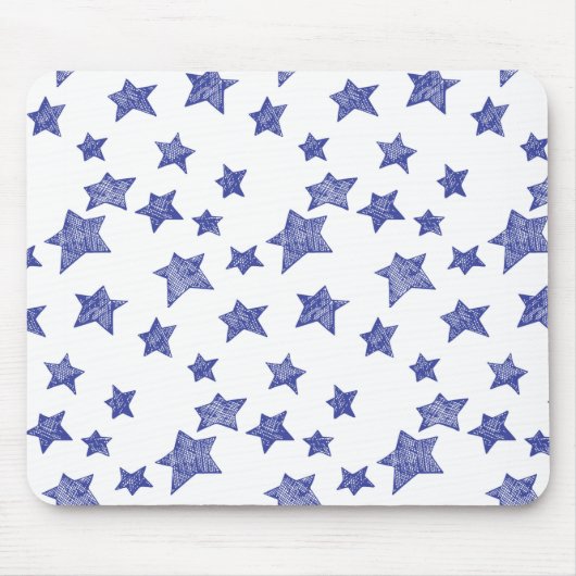 Handgezeichnete Weihnachtssterne Mousepad (Vorne)